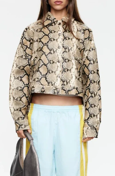 Lioness Angel Faux Snakeskin Jacket In Multi