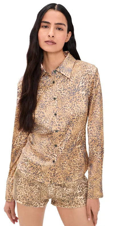 Lioness Angelic Shirt Leopard In Brown