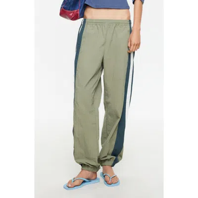 Lioness Aniston Striped Nylon Pants In Brown
