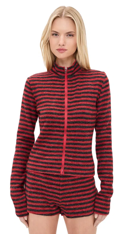 Lioness Apex Jacket Crimson Stripe In Red