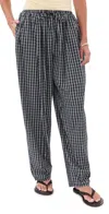 Lioness Aura Plaid Drawstring Pants In Black