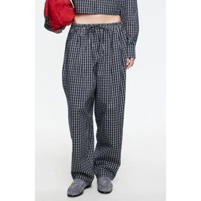 Lioness Aura Plaid Drawstring Pants In Black