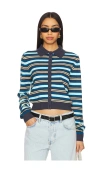 Lioness Awakening Cardigan In Navy Stripe