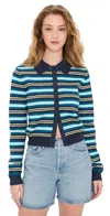 Shop Lioness Awakening Cardigan Navy Stripe