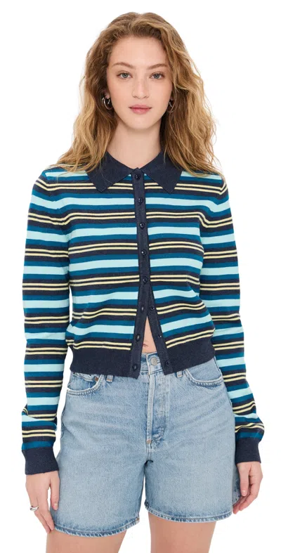 LIONESS AWAKENING CARDIGAN NAVY STRIPE