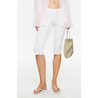 Lioness Babydoll Lace Capri Pants In White