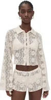 Lioness Babydoll Top Cream Floral In White