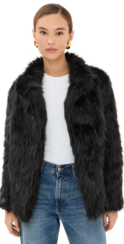 Lioness Bada Bing Faux Fur Jacket Onyx