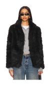 Lioness Bada Bing Faux Fur Jacket Onyx In Black