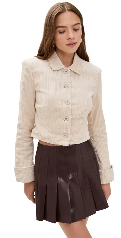 Lioness Balmy Corduroy Jacket Oyster In Gray