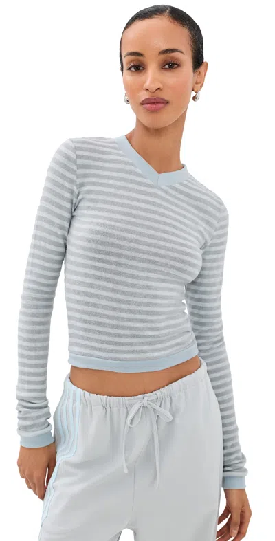 Lioness Barbie Long Sleeve Top Sky Blue Stripe