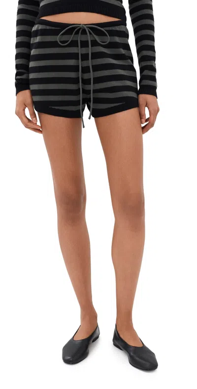 Lioness Barbie Shorts Forest Stripe In Black