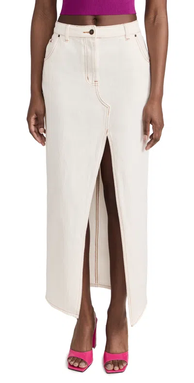 Lioness Barbie Split Midi Skirt In Porcelain