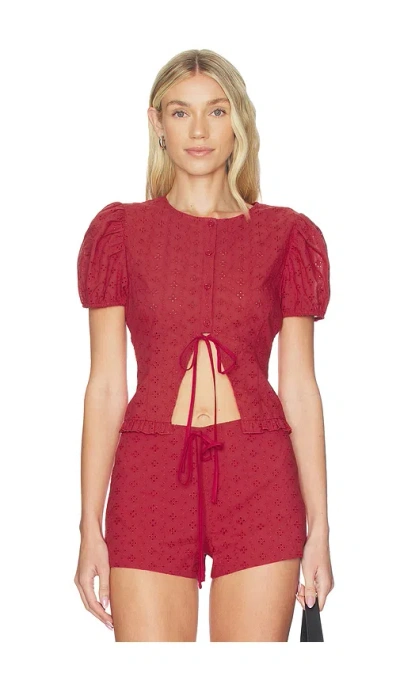 Lioness Bardot Top In Red
