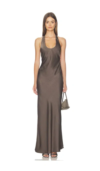 Lioness Bare Maxi Dress In Burgundy