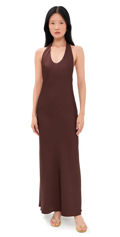 Lioness Bare Maxi Dress Truffle In Burgundy
