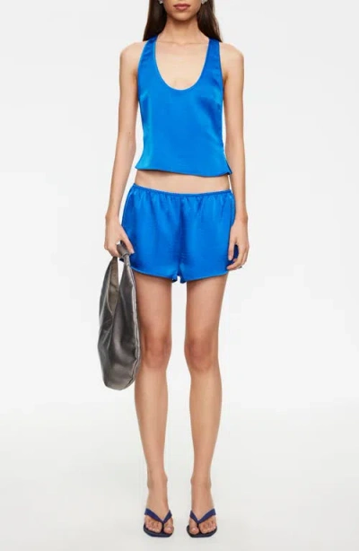 Lioness Bare Satin Shorts In Blue