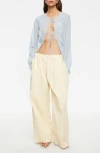 Lioness Barely There Tie Front Top In Blue