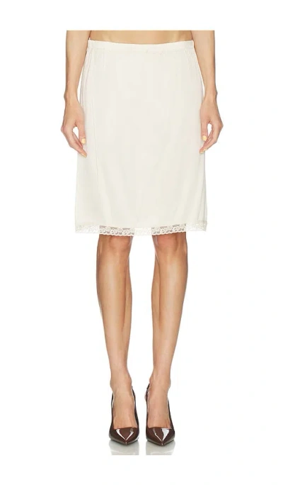 Lioness Bella Midi Skirt In White