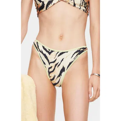 Lioness Bella Tiger Print High Cut Cheeky Bikini Briefs In Multi
