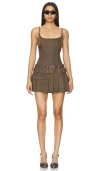 Lioness Biker Mini Dress In 深绿