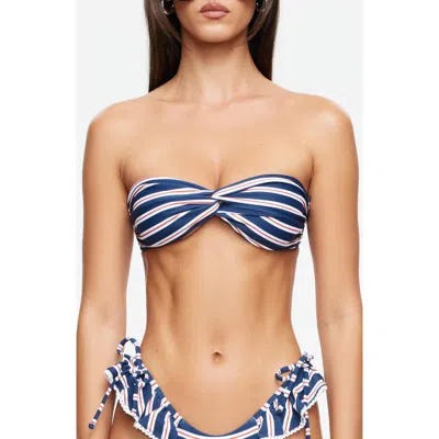 Lioness Bisous Bandeau Swim Top In Blue