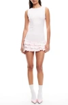 Lioness Bisous Ruffle Hem Minidress In Blush