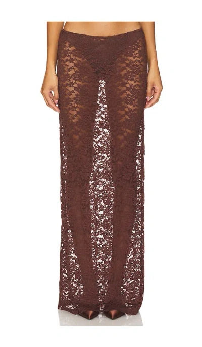 Lioness Black Swan Lace Maxi In Brown