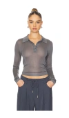 Lioness Black Swan Polo In Grey