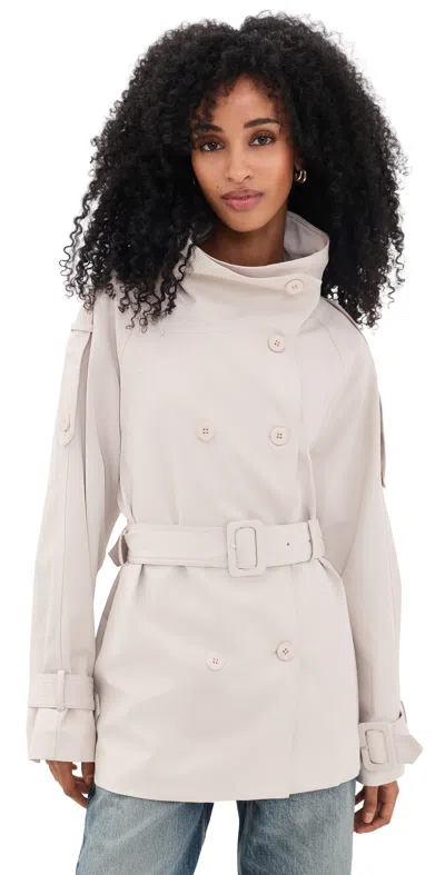Lioness Blanc Cropped Trench Coat Taupe