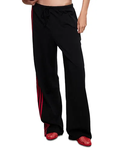 Lioness Bloom Cotton Wide Leg Pants In Black