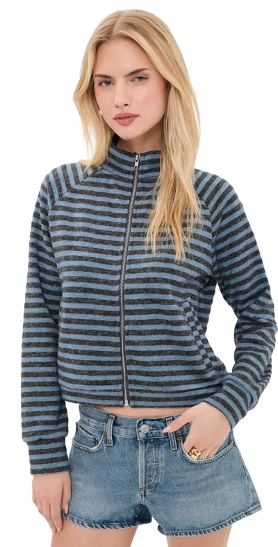 Lioness Bloom Knit Jacket Grey/blue Stripe
