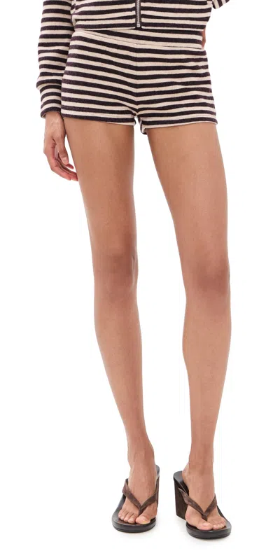 Lioness Bloom Knit Short Beige Chocolate Stripe In Multi