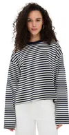 Lioness Bloom Long Sleeve Navy Stripe In Gray