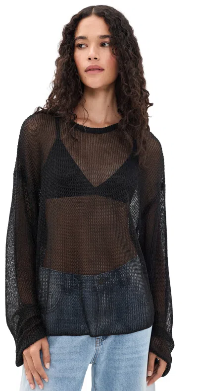 Lioness Bloom Long Sleeve Sweater Noir