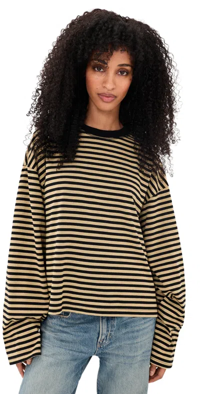 Lioness Bloom Long Sleeve Tee Sahara Ink Stripe In Neutral
