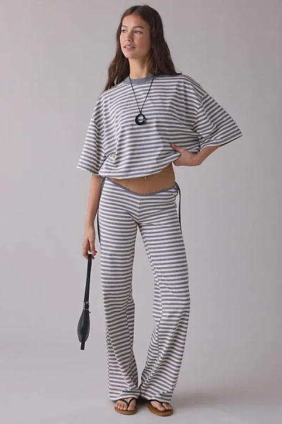 Lioness Bloom Stripe Side-tie Pants In Ash Stripe, Women's At Urban Outfitters In Multi