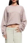 Lioness Bloom Long Sleeve Tee Muted Pastels Stripe In Multi