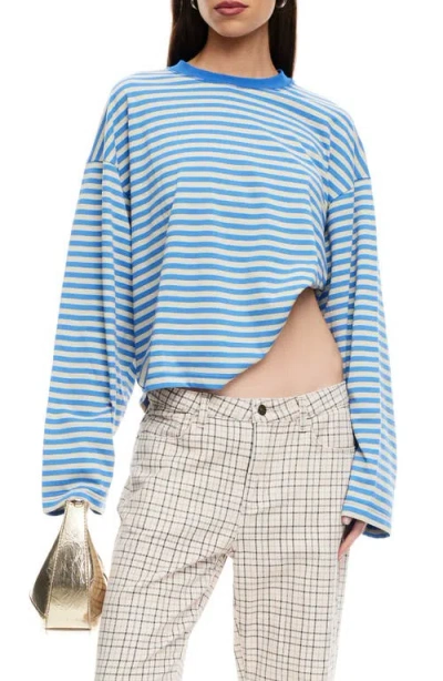 Lioness Bloom Stripe Top In Blue