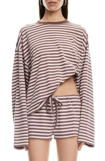 Lioness Bloom Stripe Top In Brown