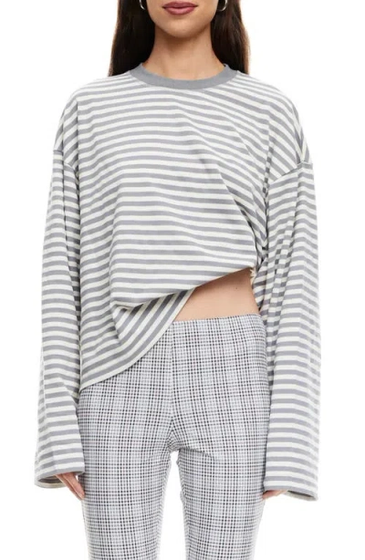 Lioness Bloom Stripe Top In Gray