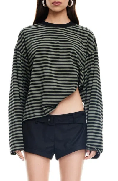 Lioness Bloom Stripe Top In Green