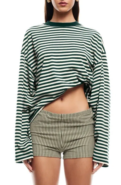 Lioness Bloom Stripe Top In Green