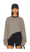 Lioness Bloom Top In Beige Stripe
