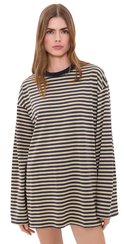 Lioness Bloom T-shirt Mini Dress Beige Stripe