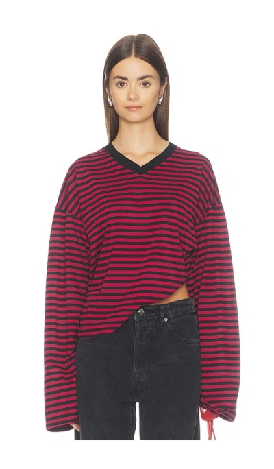 Lioness Bloom V Long Sleeve Top In Burgundy