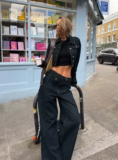 Lioness Blue Crush Low Rise Wide Leg Jeans In Purple