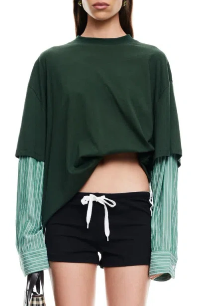 Lioness Bottega Oversize Cotton T-shirt In Green