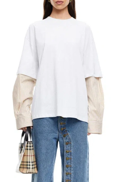 Lioness Bottega Oversize Cotton T-shirt In White