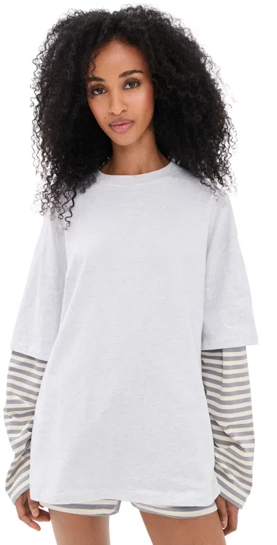 Lioness Bottega Shirt Ash Stripe In Gray